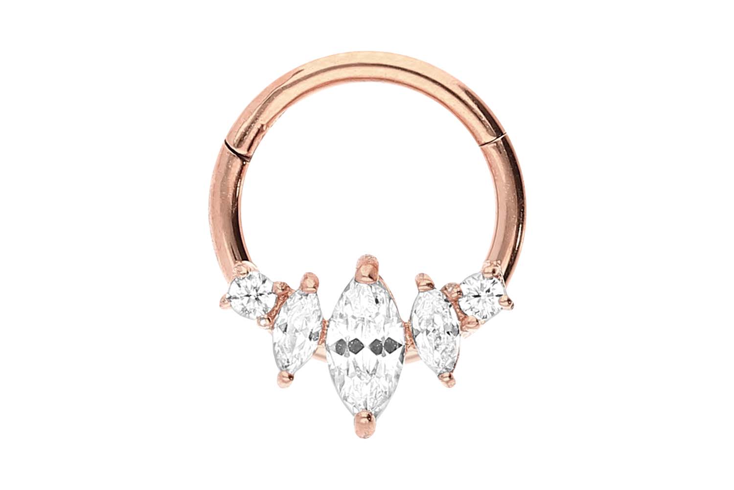 Chirurgenstahl Segmentring Clicker Piercing 5 KRISTALLE